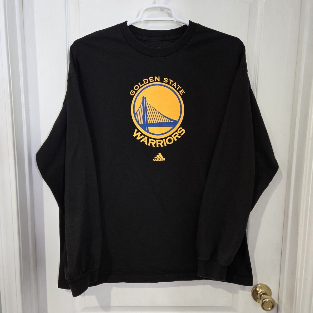 Golden State Warriors Black 2xl  Adidas  Long Sleeve Tshirt Chest 50 Length 31‎